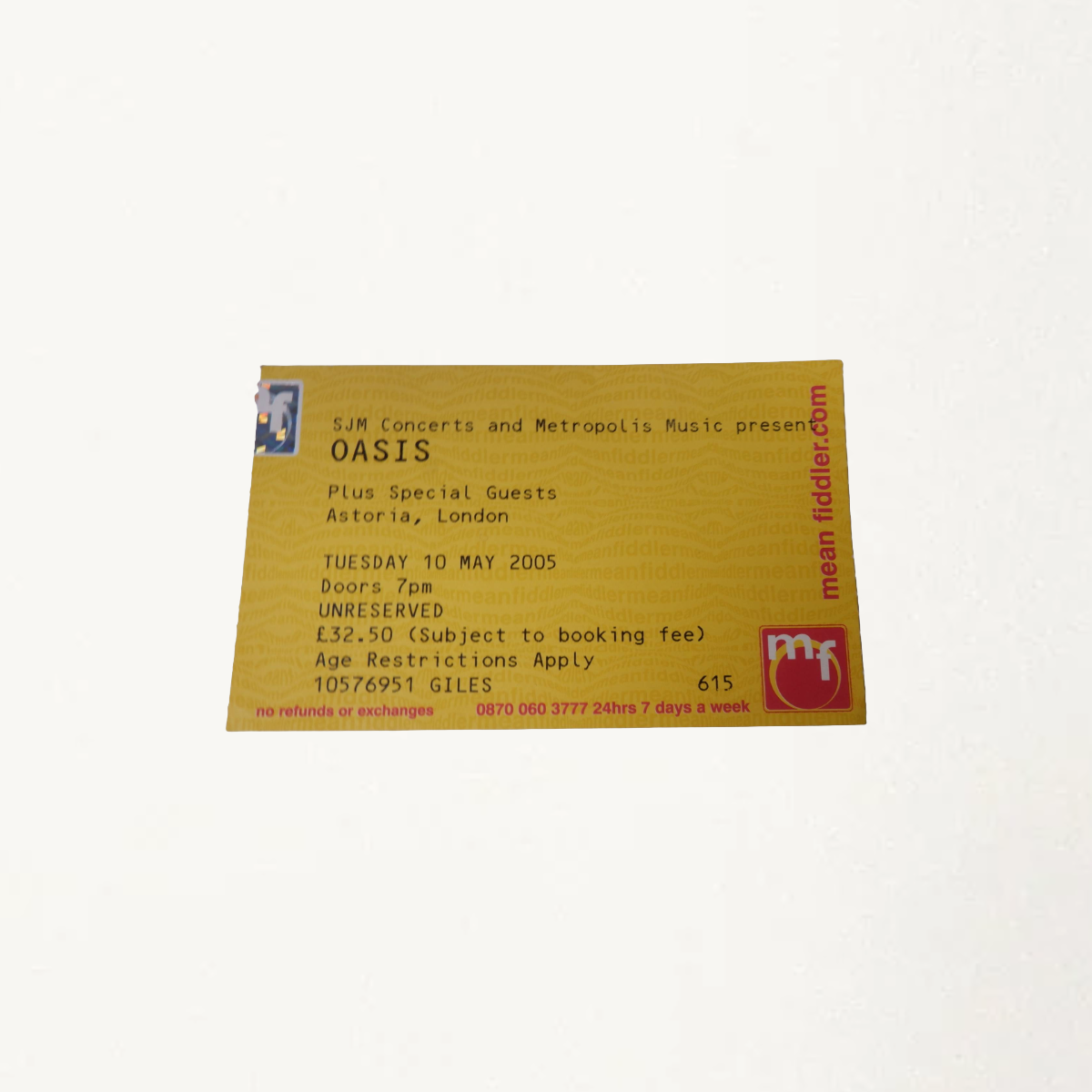 Oasis – Archive Ticket Collection (1997–2005)