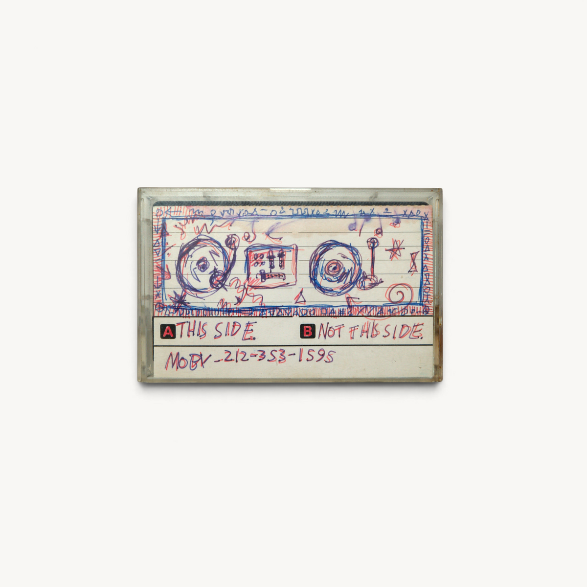 Moby – original hand-drawn DJ demo cassette, c. 1987–88 — photograph 1