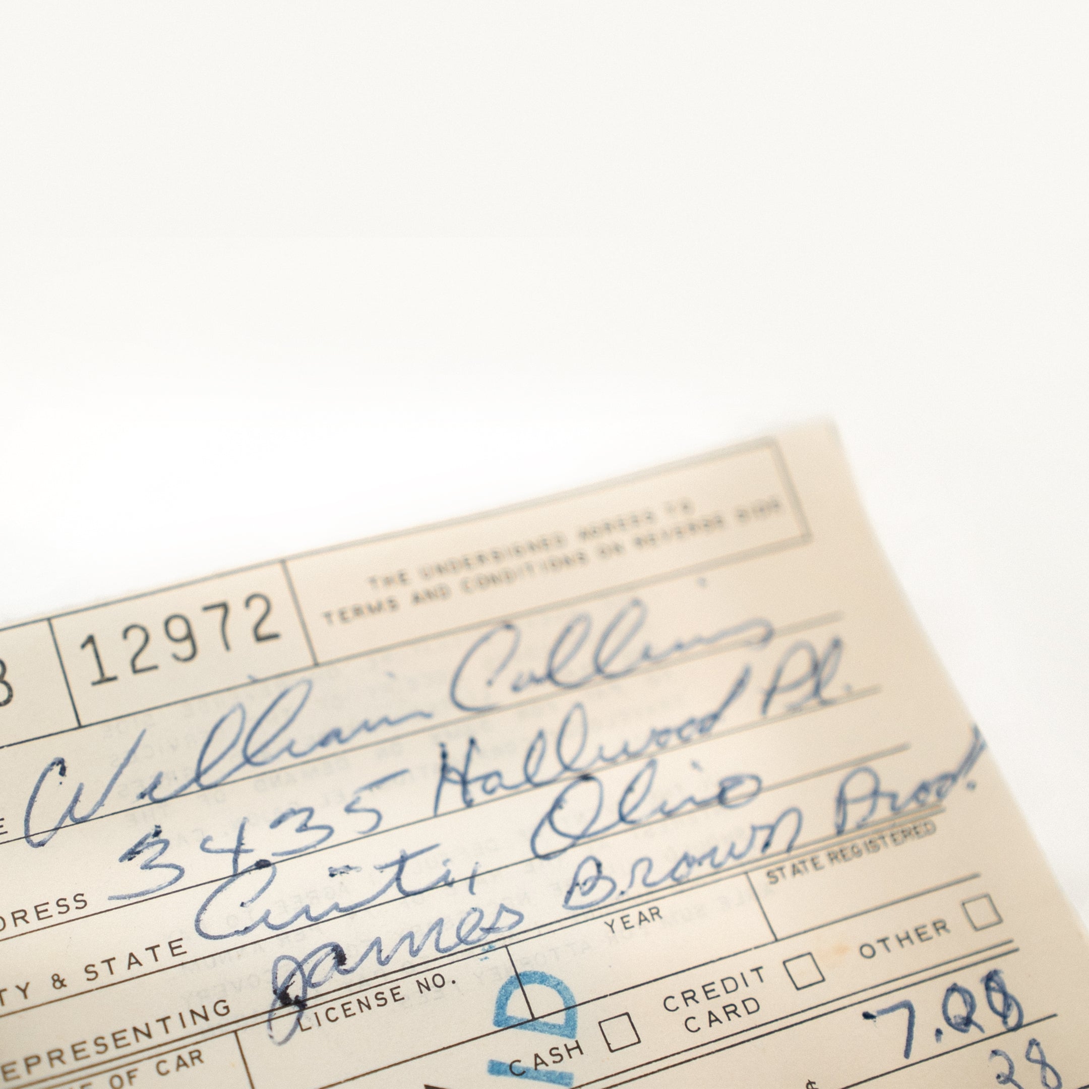 James Brown Productions Tour Hotel Invoice Signed by Bootsy Collins (1972)