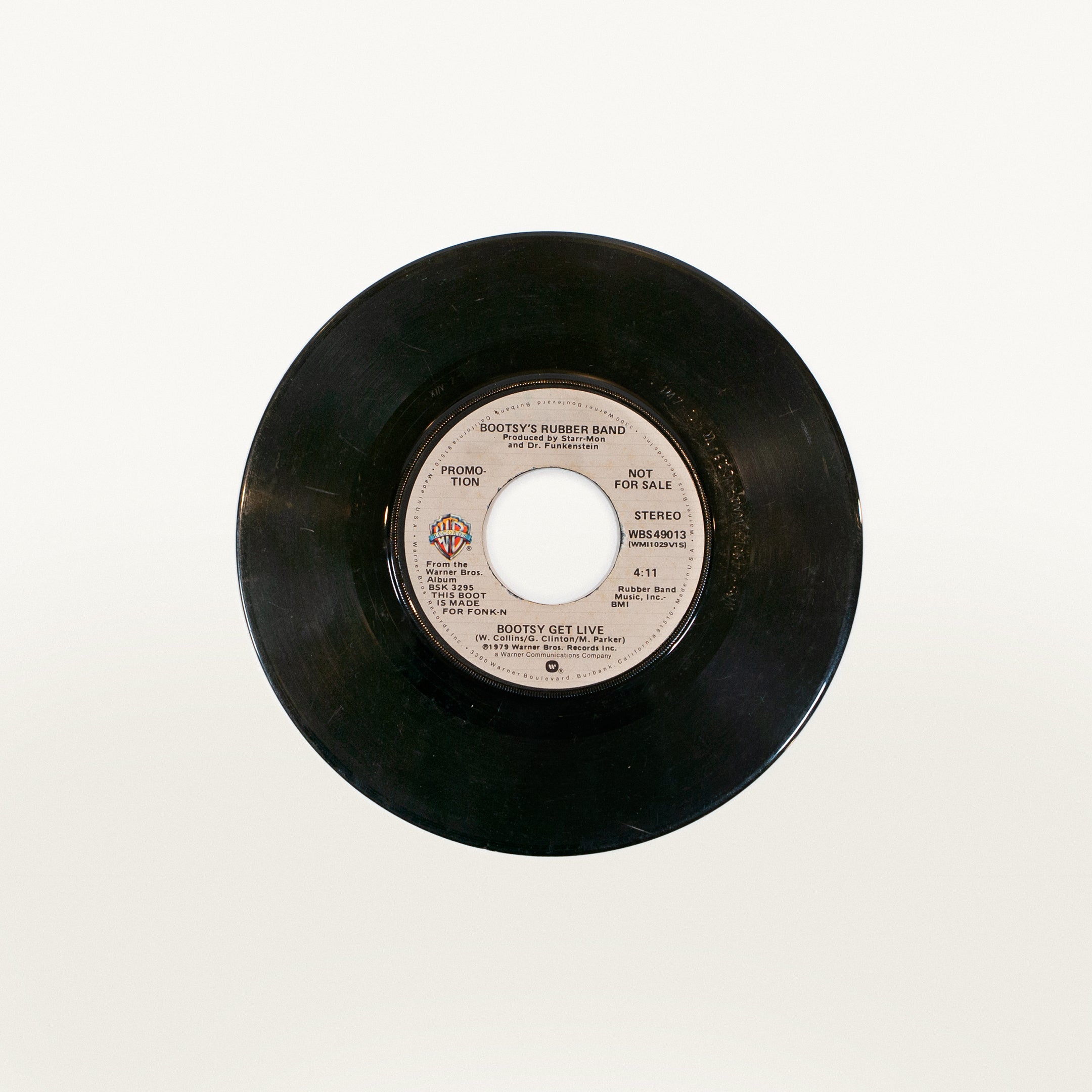 Signed “Bootsy Get Live” Promotional 45 RPM Single