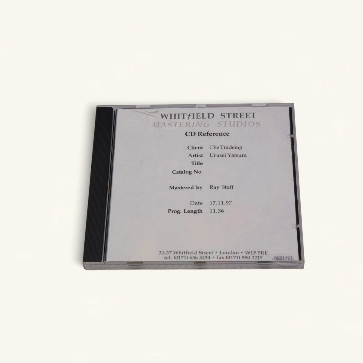 Urusei Yatsura - ‘Slain By’ Mastering References: Four Whitfield Street CDs + Mastered Cassette