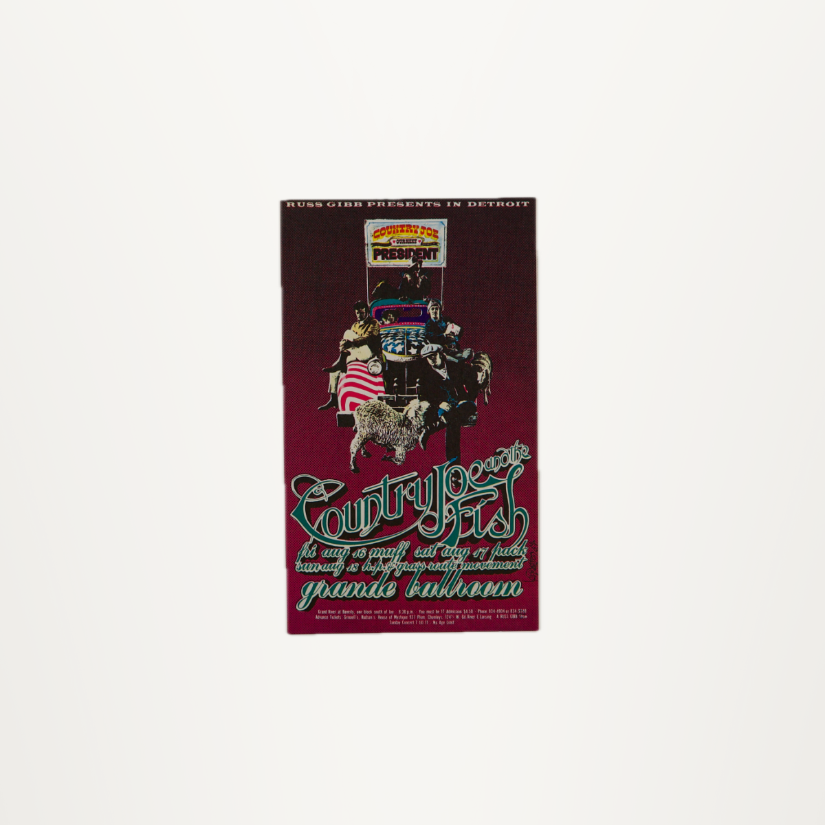 Detroit Grande Ballroom – Country Joe and the Fish Postcard