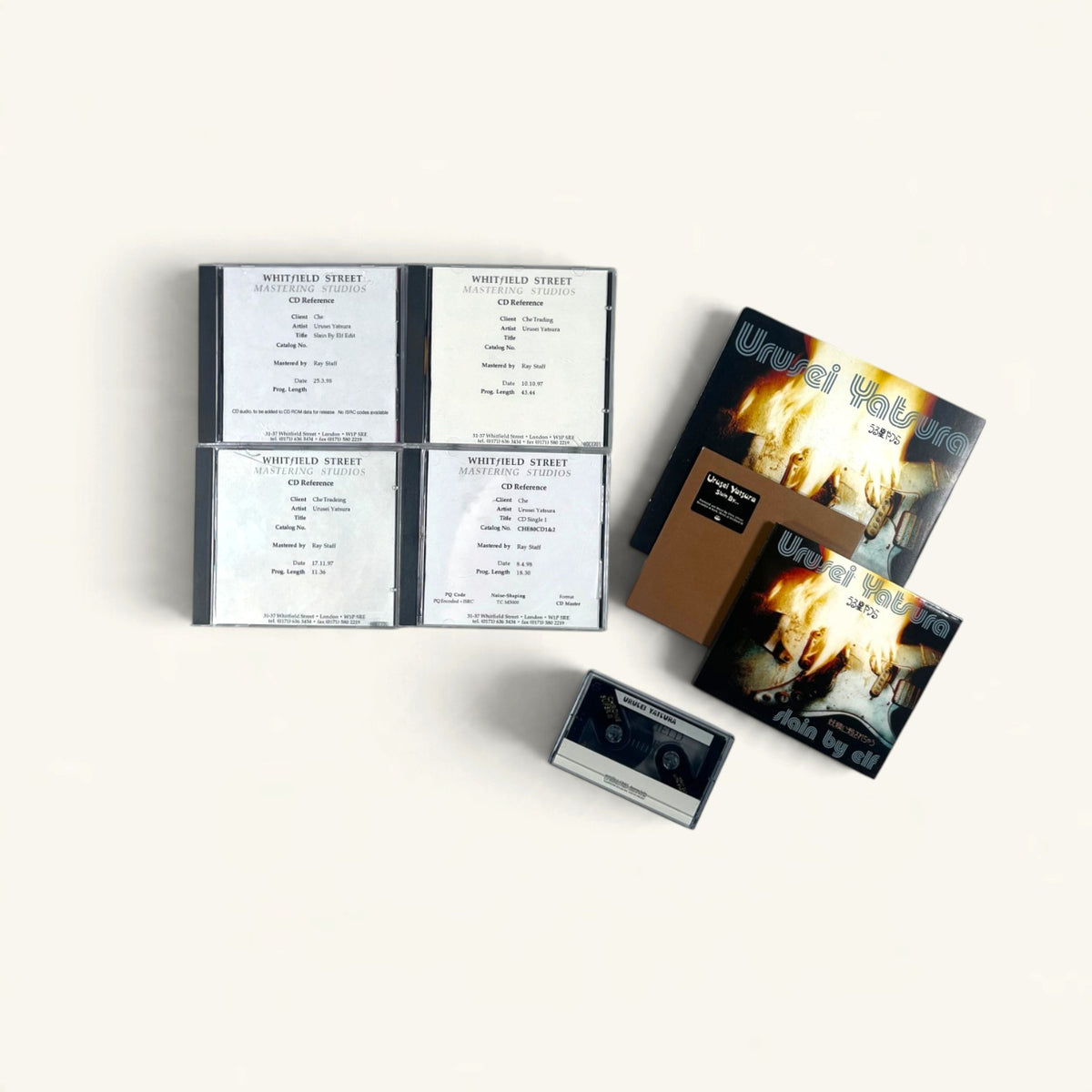 Urusei Yatsura - ‘Slain By’ Mastering Archive: Four Whitfield Street CDs, Mastered Cassette, Promo CD + ‘Slain By Elf’ CD & 7-Inch