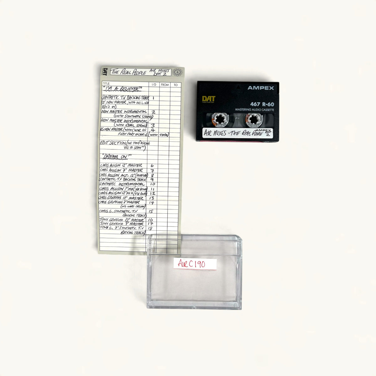 The Real People - ‘Believer’ Bundle: Final Mix DAT, AIR Safety DATs, Mix Cassette + Single (7-Inch, CD, Cassette)
