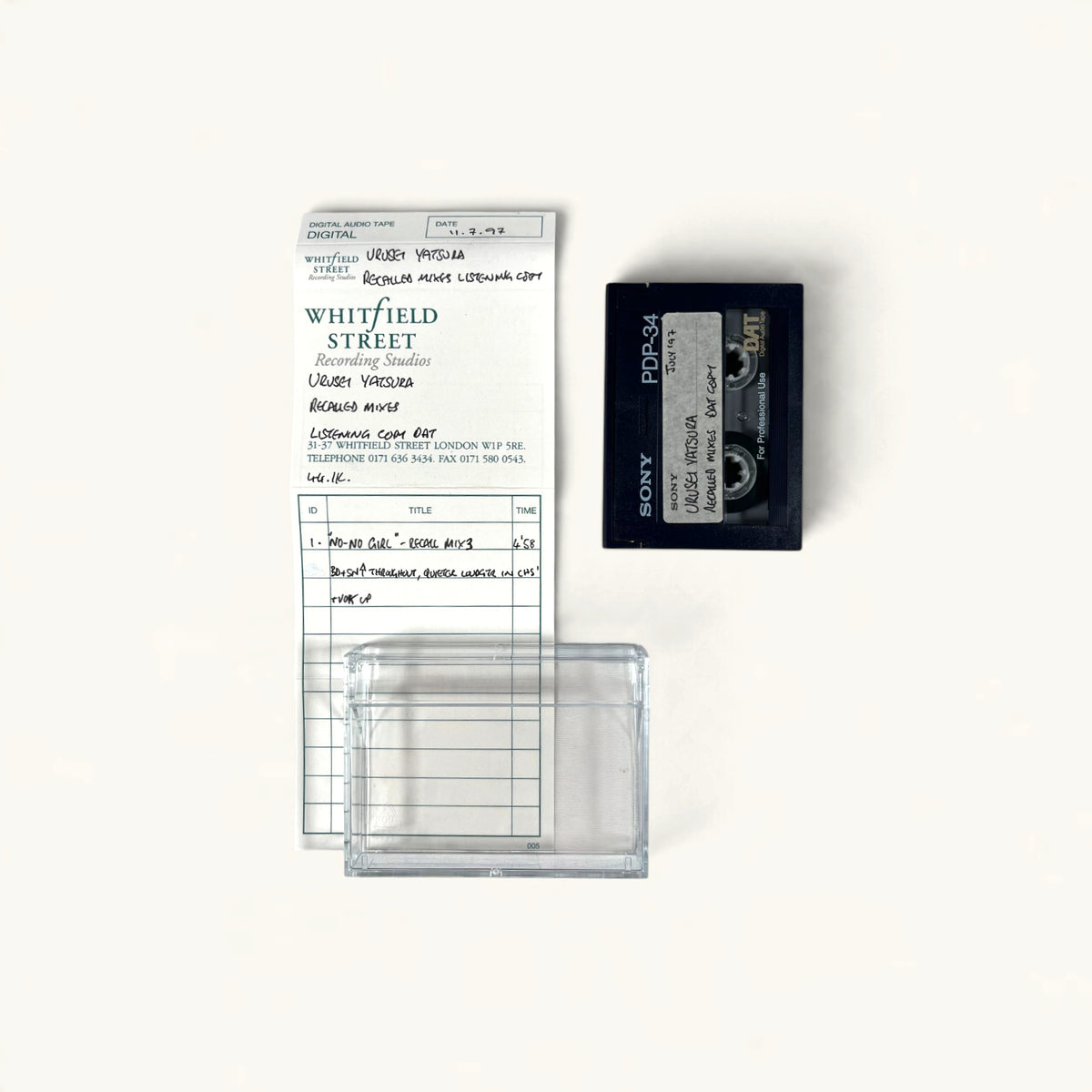 Urusei Yatsura - ‘Slain By’ Album Session DATs x11 + Promo CD, ‘Hello Tiger’ & ‘Slain By Elf’ Singles