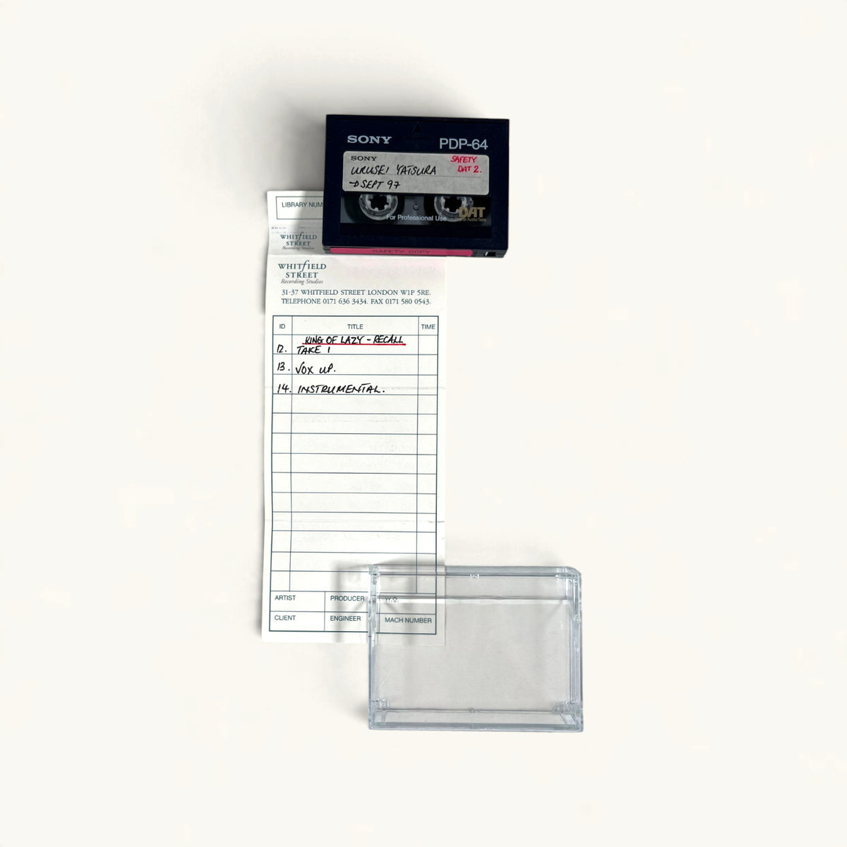 Urusei Yatsura - ‘Slain By’ Album Session DATs x11 + Promo CD, ‘Hello Tiger’ & ‘Slain By Elf’ Singles