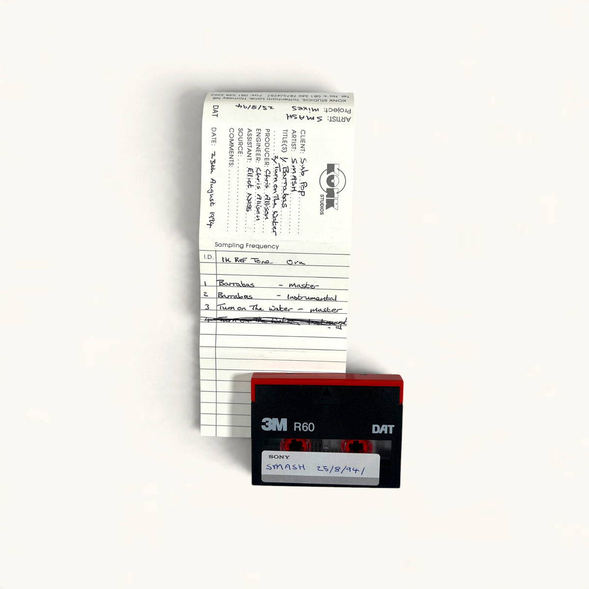 S*M*A*S*H - Sub Pop ‘Barabbas (Piloted)’ / ‘Turn On the Water’: Two Session DATs, Konk Cassette + 7-Inch (SP276)