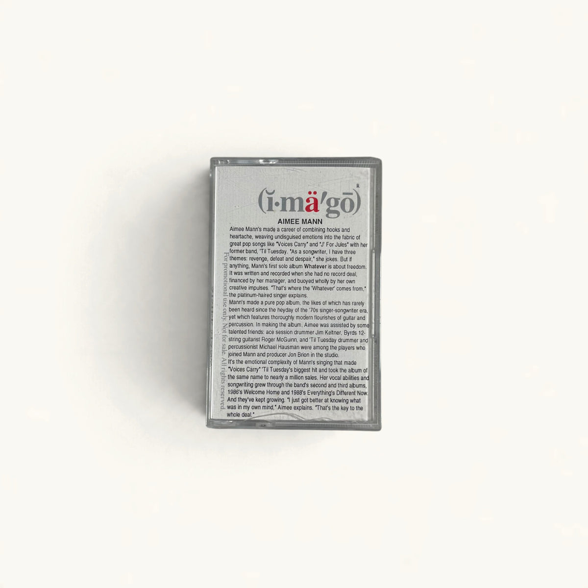 Aimee Mann - ‘Whatever’ Imago Advance Promo Cassette (IM ADV 21017-4)