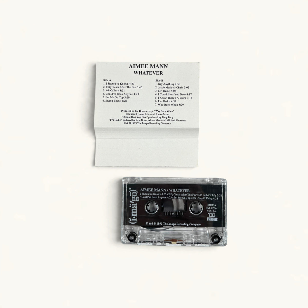 Aimee Mann - ‘Whatever’ Imago Advance Promo Cassette (IM ADV 21017-4)
