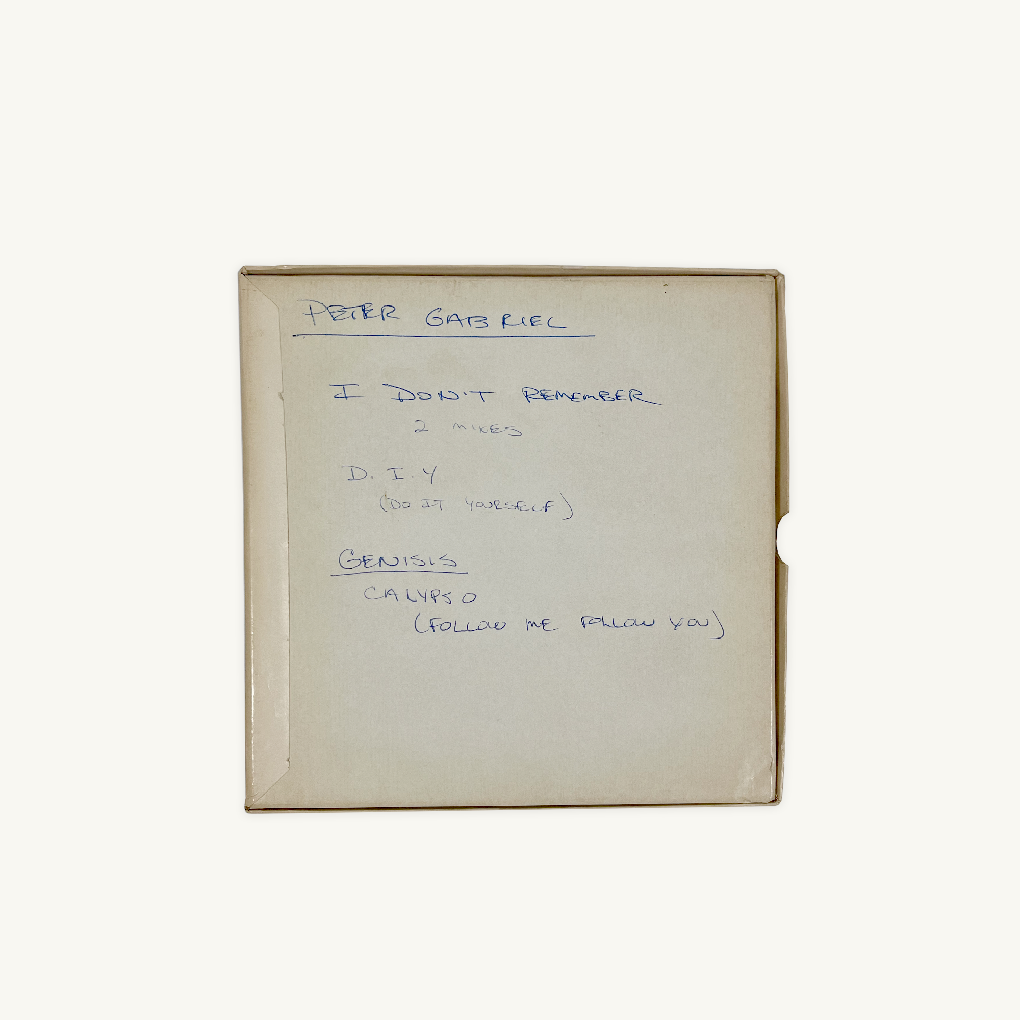 Peter Gabriel 'I don't remember / 'DIY' / Calypso (Master Studio Tape)