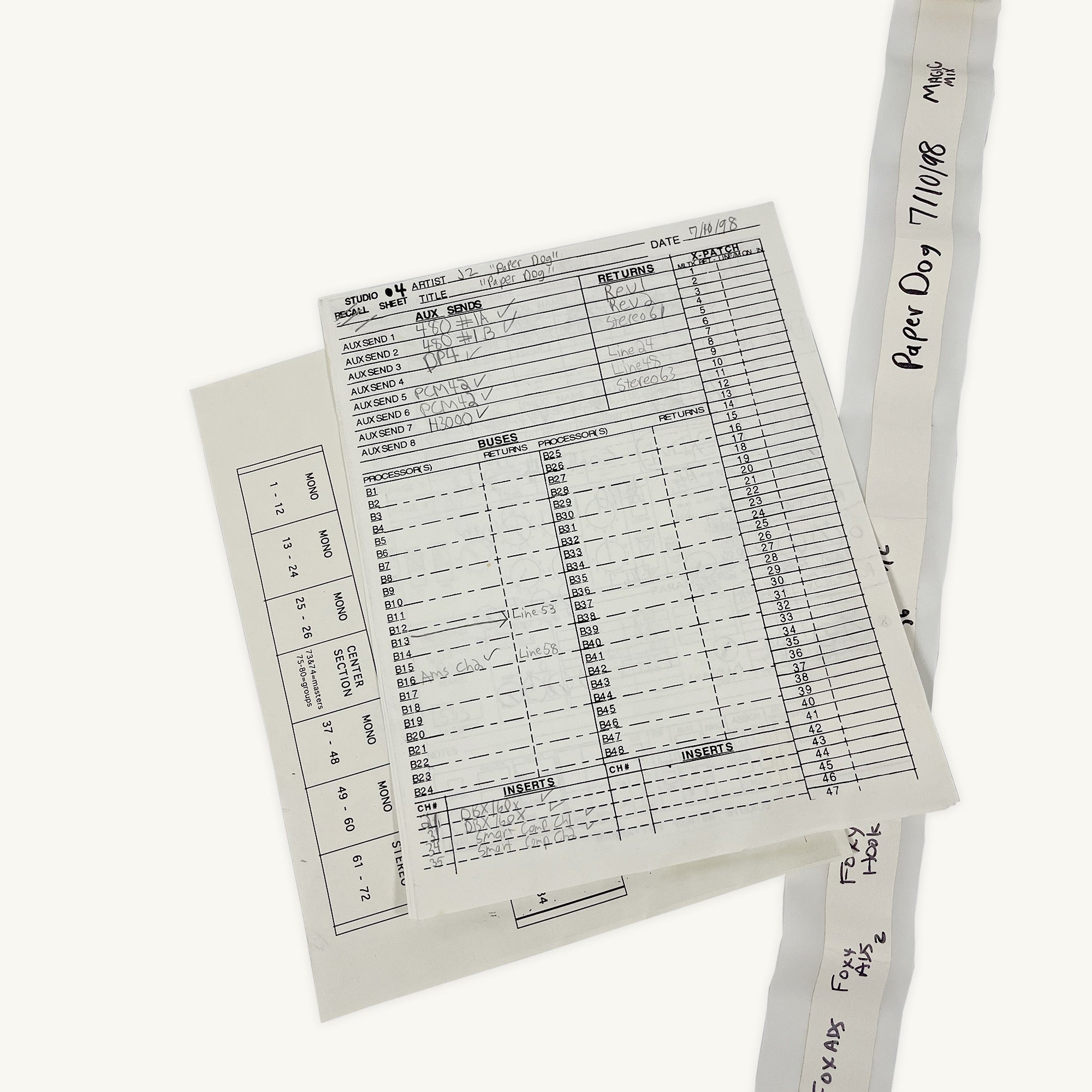 Jay-Z - “Paper Dog” Recall Notes and Console Tape (1998)