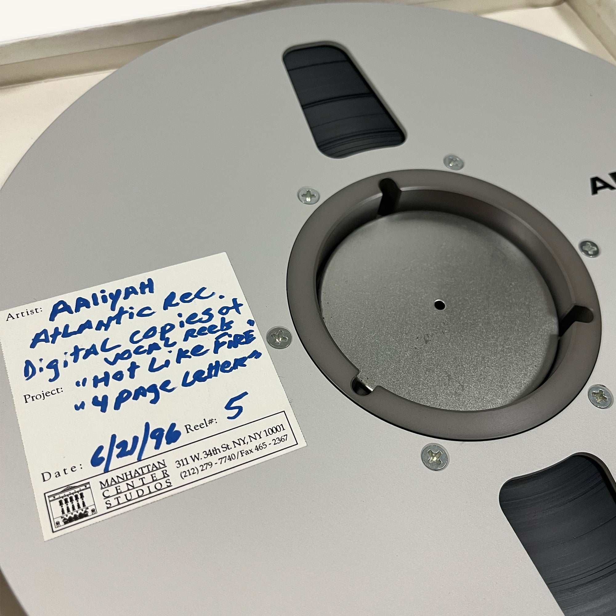 Aaliyah Digital Master and Safety Copy Package (1996) "Hot Like Fire", "Four Page Letter" (1996) Pack Of 2