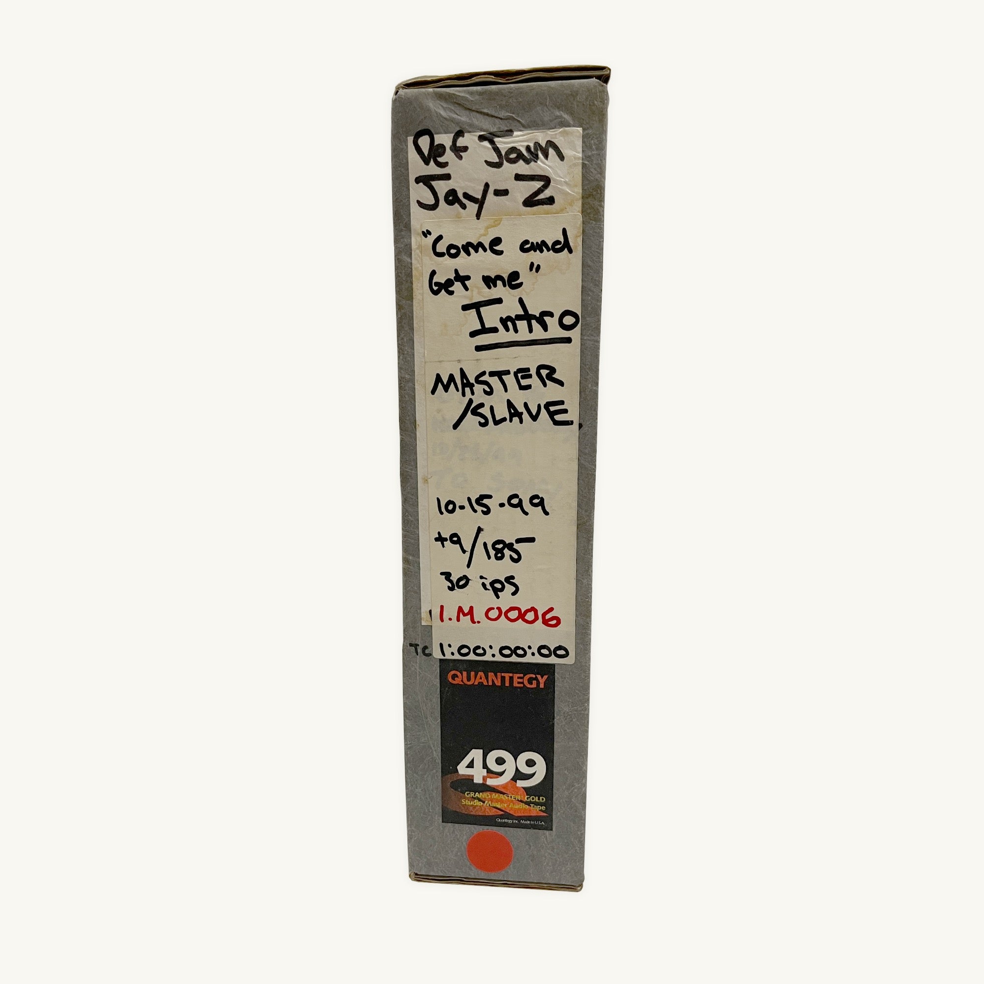 Jay-Z Master and Slave Studio Tape Package - "Come And Get Me" Master + Slave