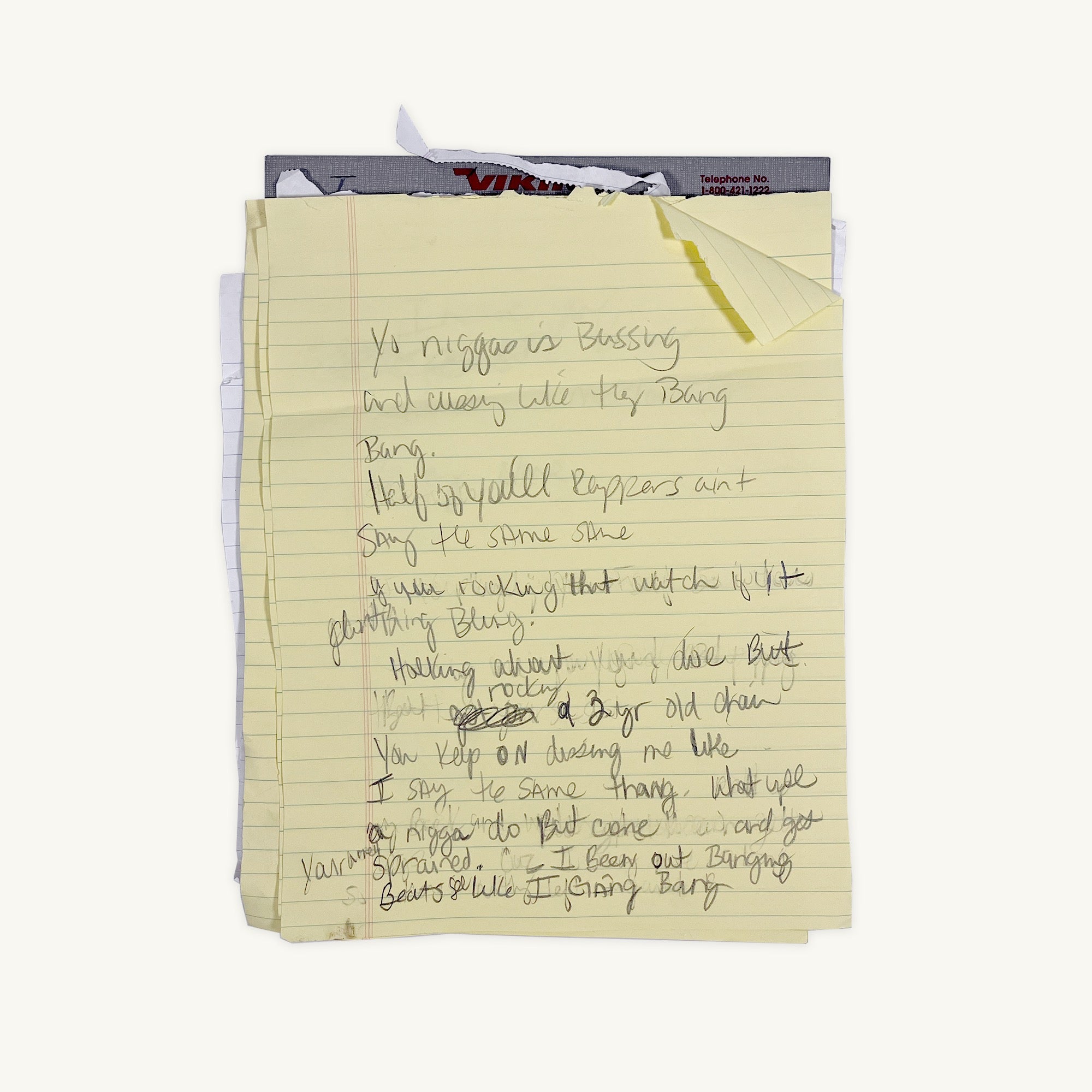 Missy Elliott - Handwritten Lyrics and Studio Notepad