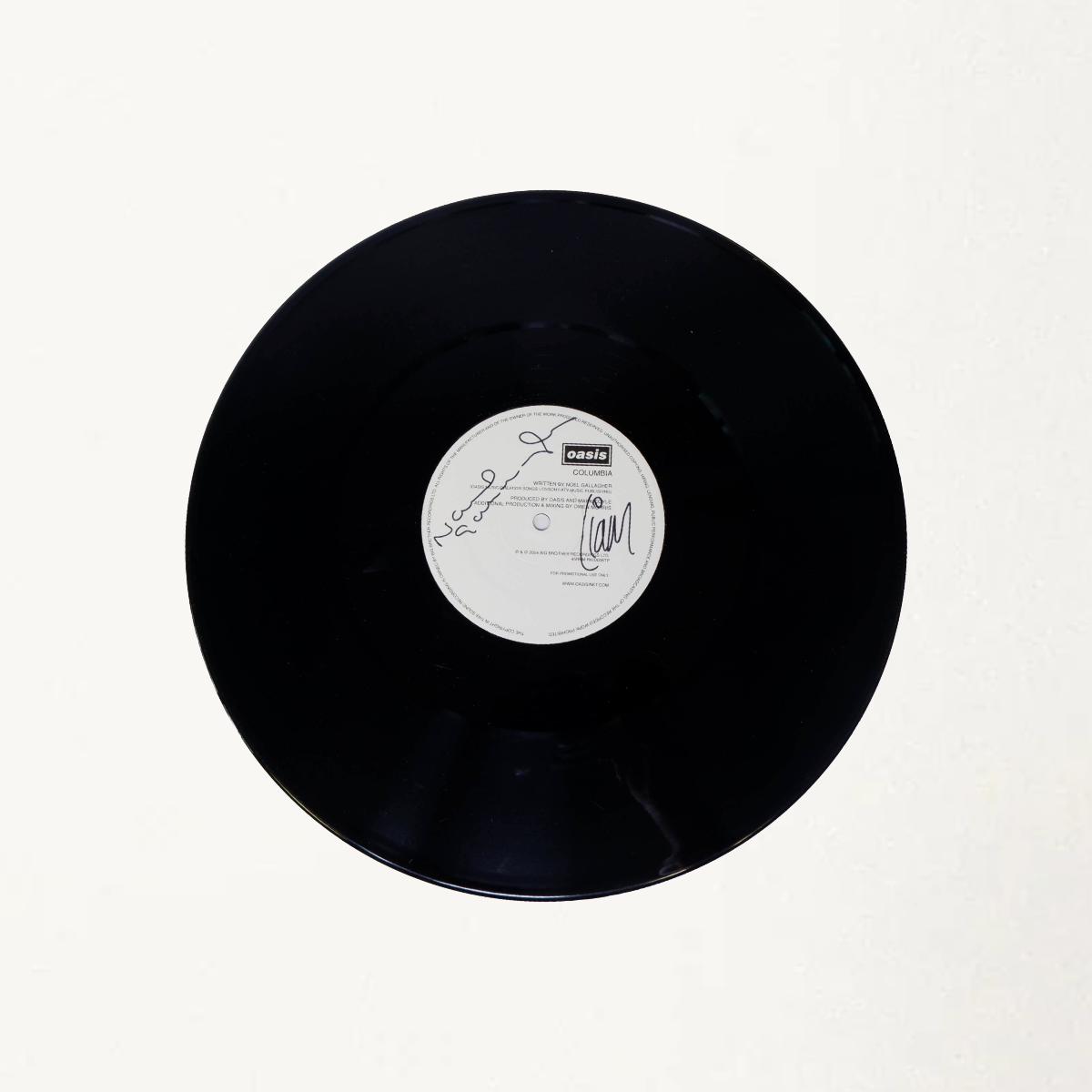 Oasis – Signed “Columbia” Promotional Test Pressing