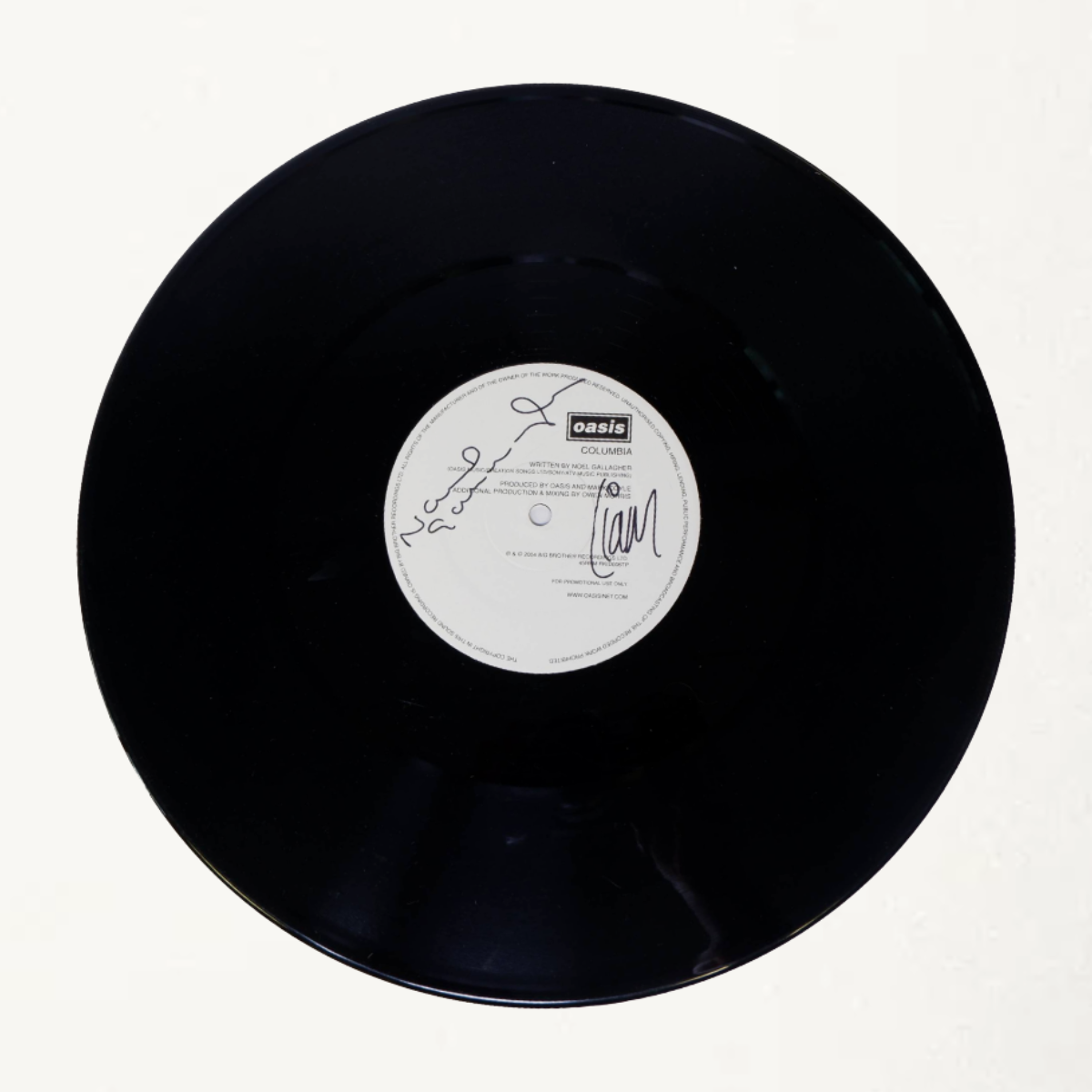 Oasis β Signed βColumbiaβ Promotional Test Pressing