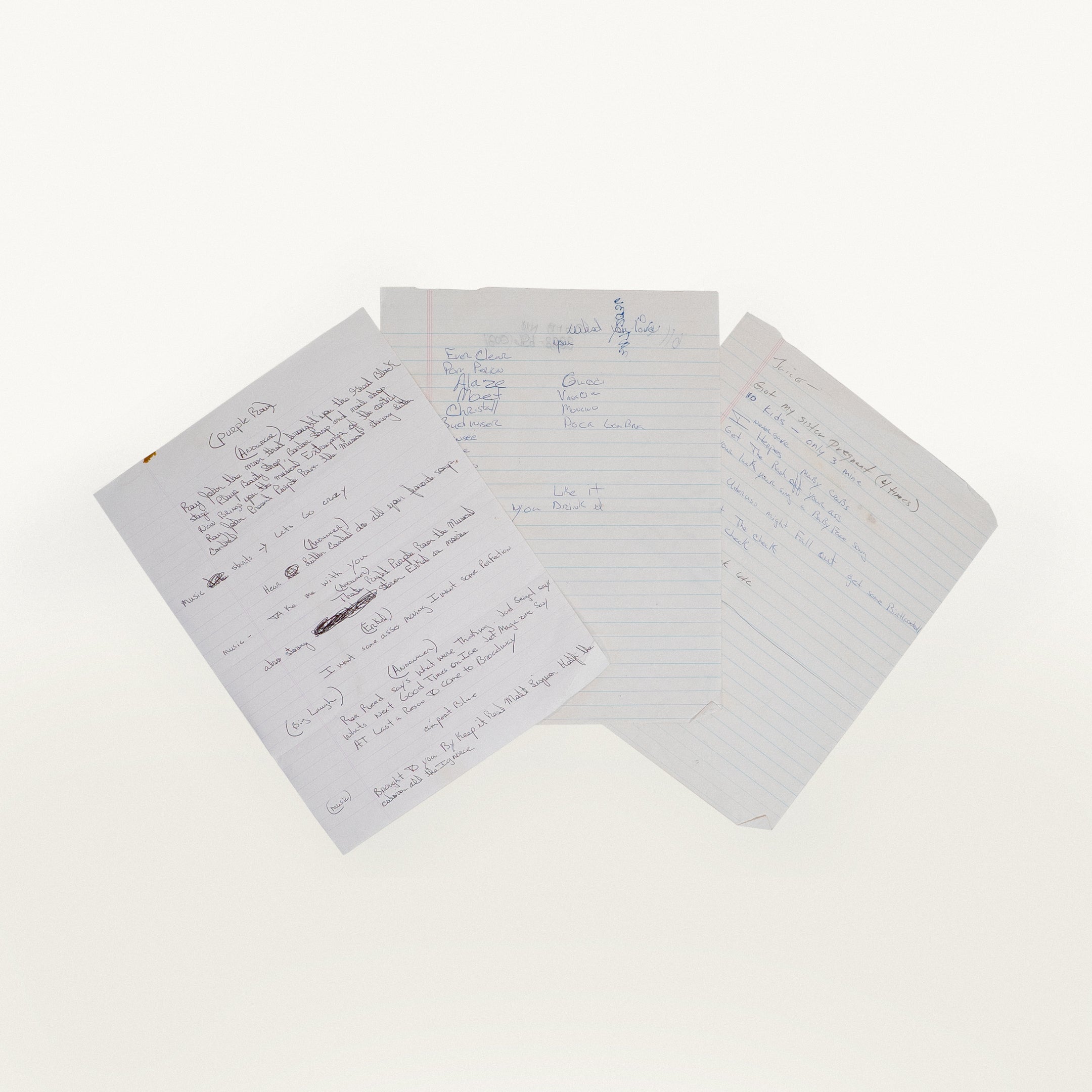 Chris Rock Handwritten “Babyface Song” Lyrics