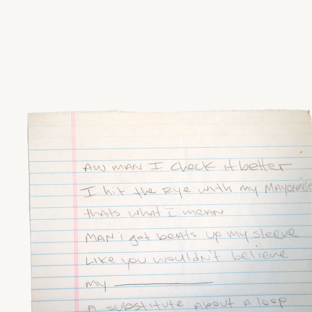 Biz Markie Handwritten “Buhloone Mindstate” Lyrics