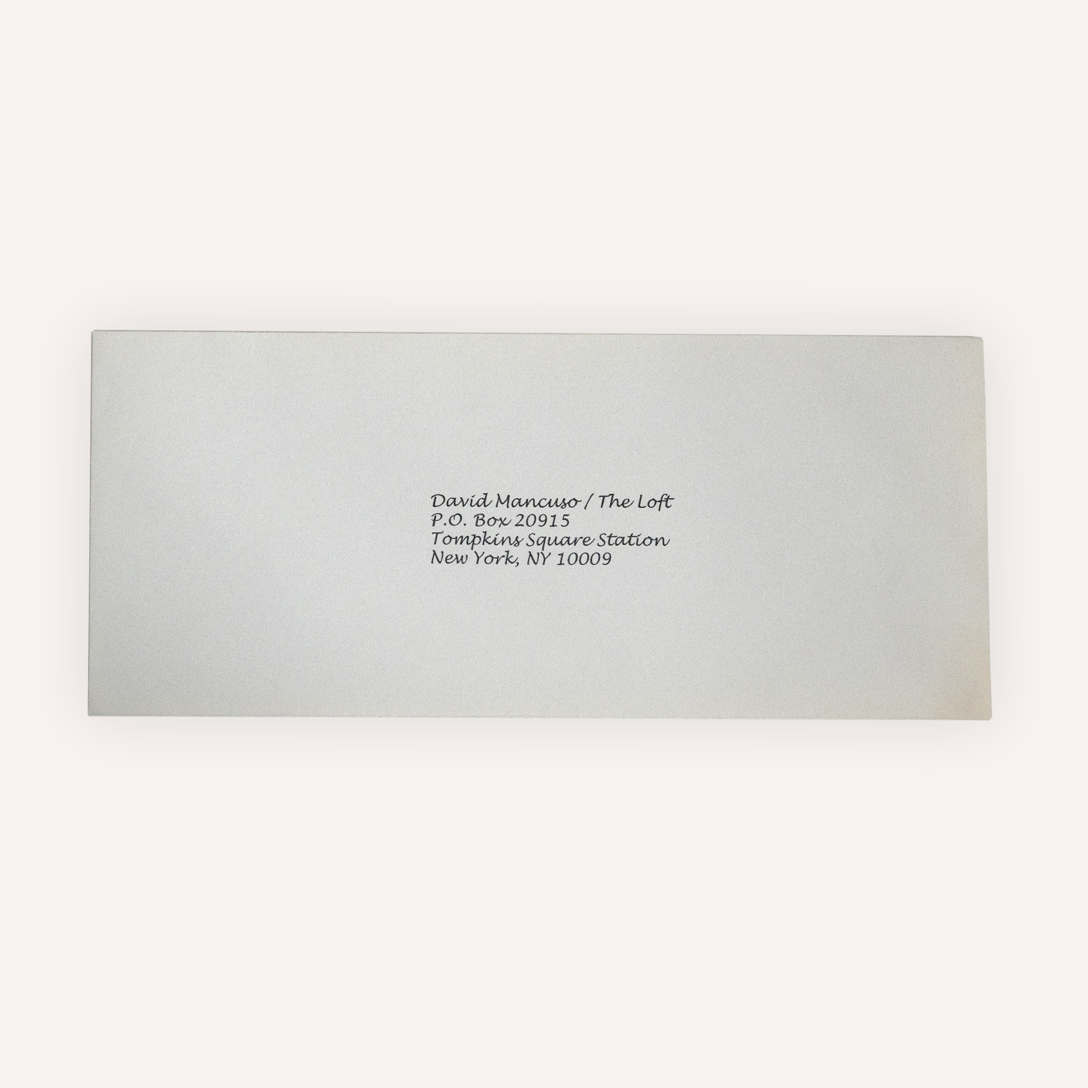 David Mancuso - ‘The Loft’ Mailed Invitation Packet