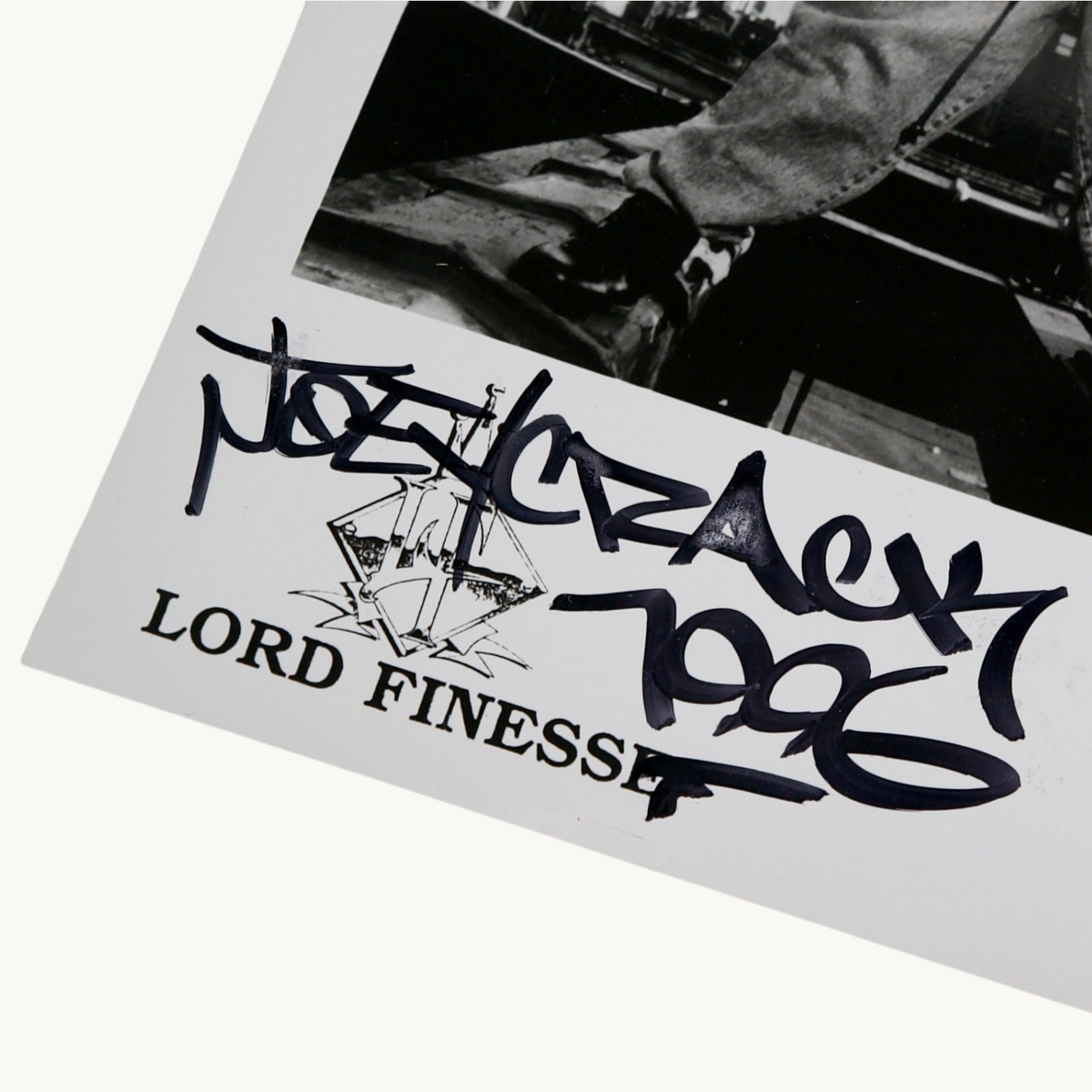 Lord Finesse promotional photograph signed by Lord Finesse & Joey Crack (Fat Joe)
