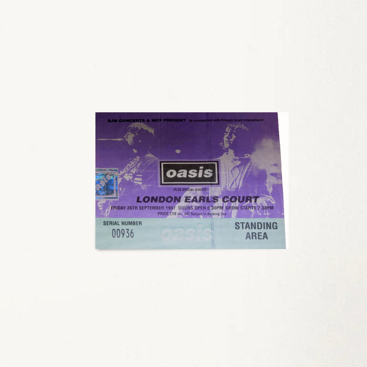 Oasis – Tour Programmes & Matching Ticket Stubs (1997–2002)