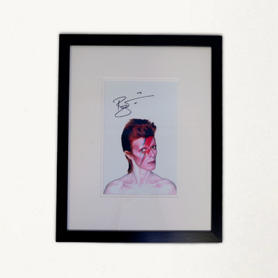 David Bowie – Framed Signed Aladdin Sane Print