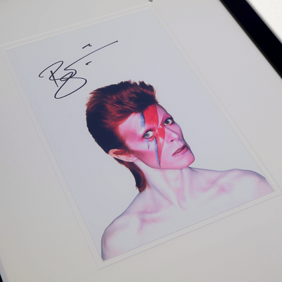 David Bowie – Framed Signed Aladdin Sane Print