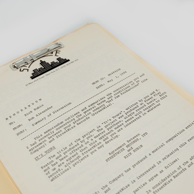 Def Jam Records – First-Ever Signed Contract (Rick Rubin 1984)