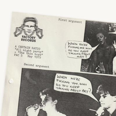 Factory Records Poster – A Certain Ratio “All Night Party / The Thin Boys” (FAC 5, 1979)