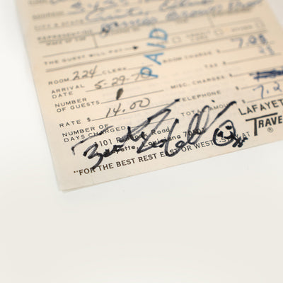 James Brown Productions Tour Hotel Invoice Signed by Bootsy Collins (1972)