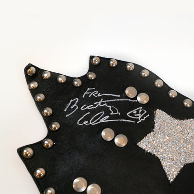Signed Leather Star Costume Piece Worn on the Rubber Band Landing Tour