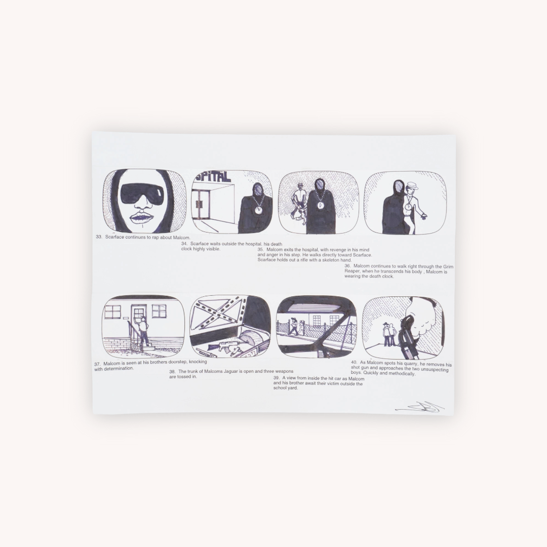 “Scarface – Money and the Power” - Original Hand-Drawn Storyboard (1/1)