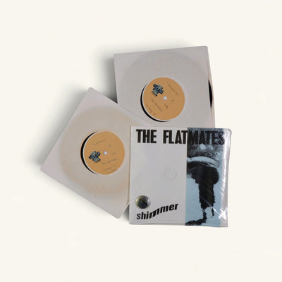 The Flatmates - ‘Shimmer’ 7-Inch Acetates x2 (Tape One) + Sealed ‘Shimmer’ 7-Inch with Badge
