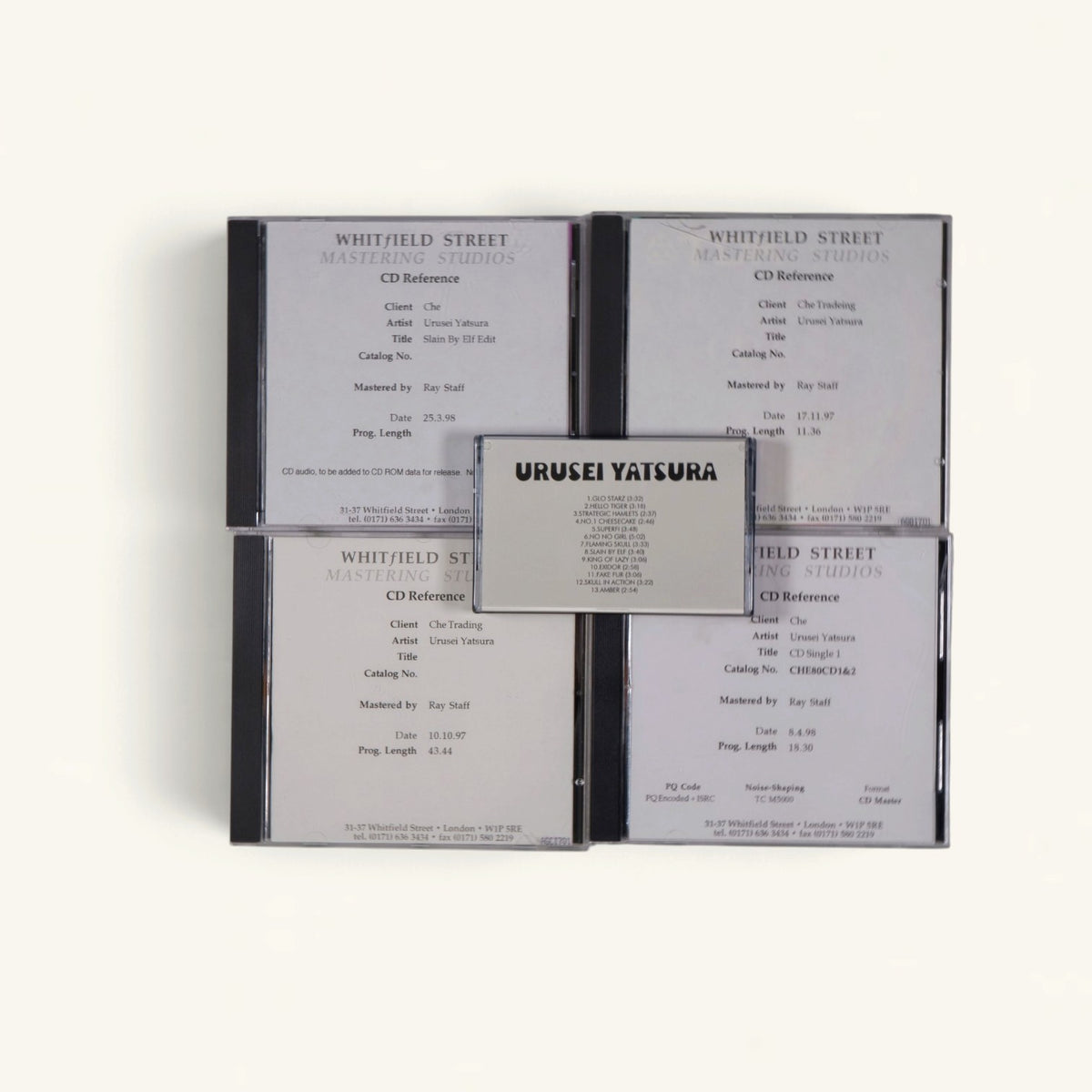 Urusei Yatsura - ‘Slain By’ Mastering References: Four Whitfield Street CDs + Mastered Cassette