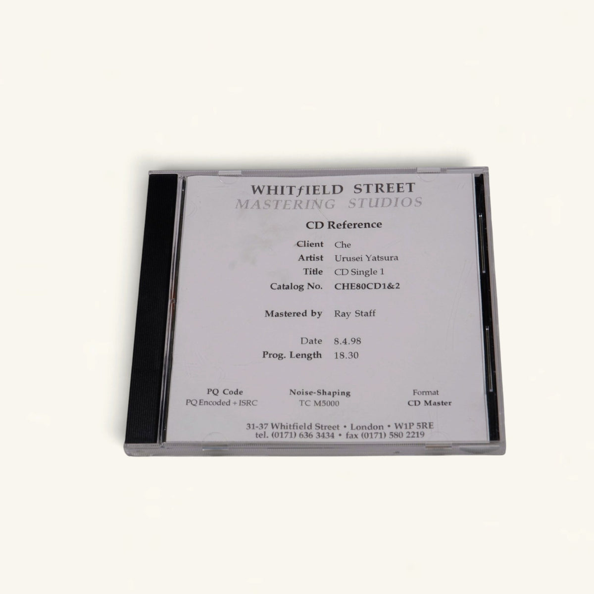 Urusei Yatsura - ‘Slain By’ Mastering References: Four Whitfield Street CDs + Mastered Cassette