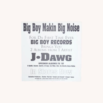 “J-Dawg – Smokin’ & Rollin’” - Original 12” Split-Cover Promotional Flat (1/1)