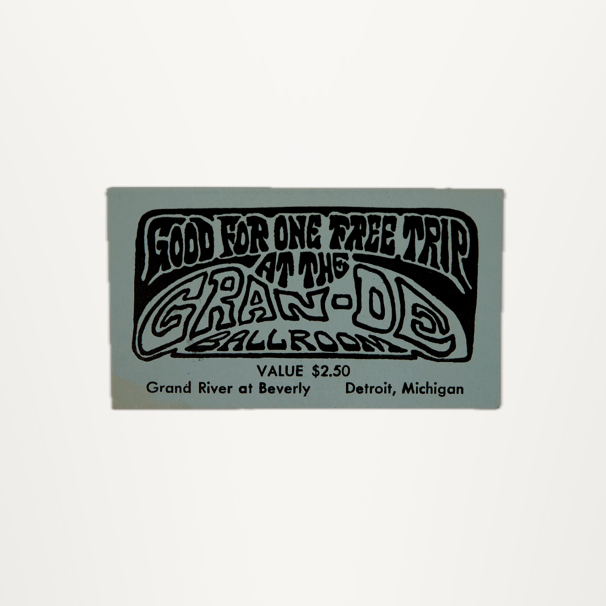 Russ Gibb Signed Grande Ballroom Pass (1968)