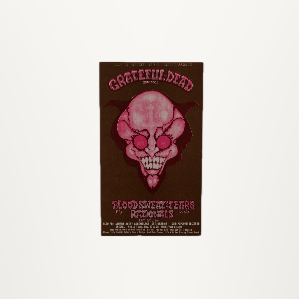 Detroit Grande Ballroom – Grateful Dead / Blood, Sweat & Tears Postcard