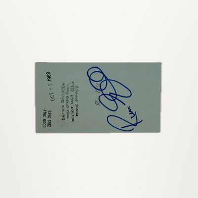Russ Gibb Signed Grande Ballroom Pass (1968)