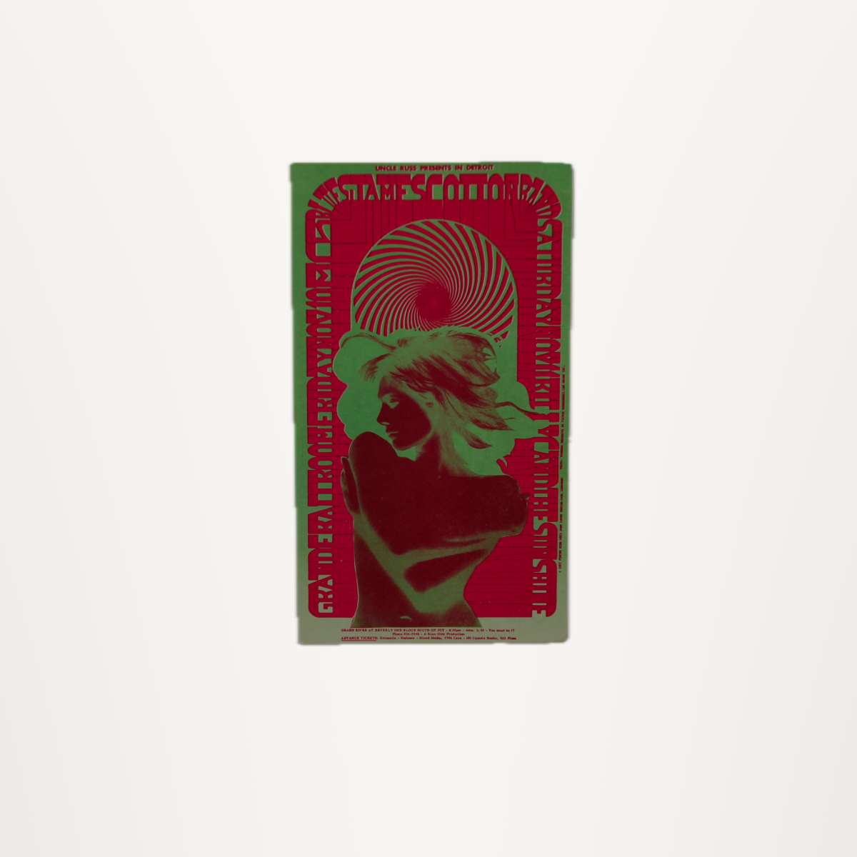 Detroit Grande Ballroom – James Cotton Postcard ('Green Woman')