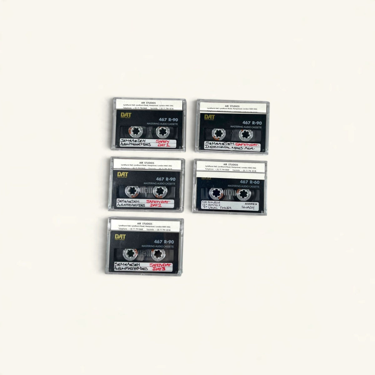 S*M*A*S*H - ‘Self Abused’ AIR Studios Album Master Safety DATs 1–3 + Instrumental & Singles DATs + Album