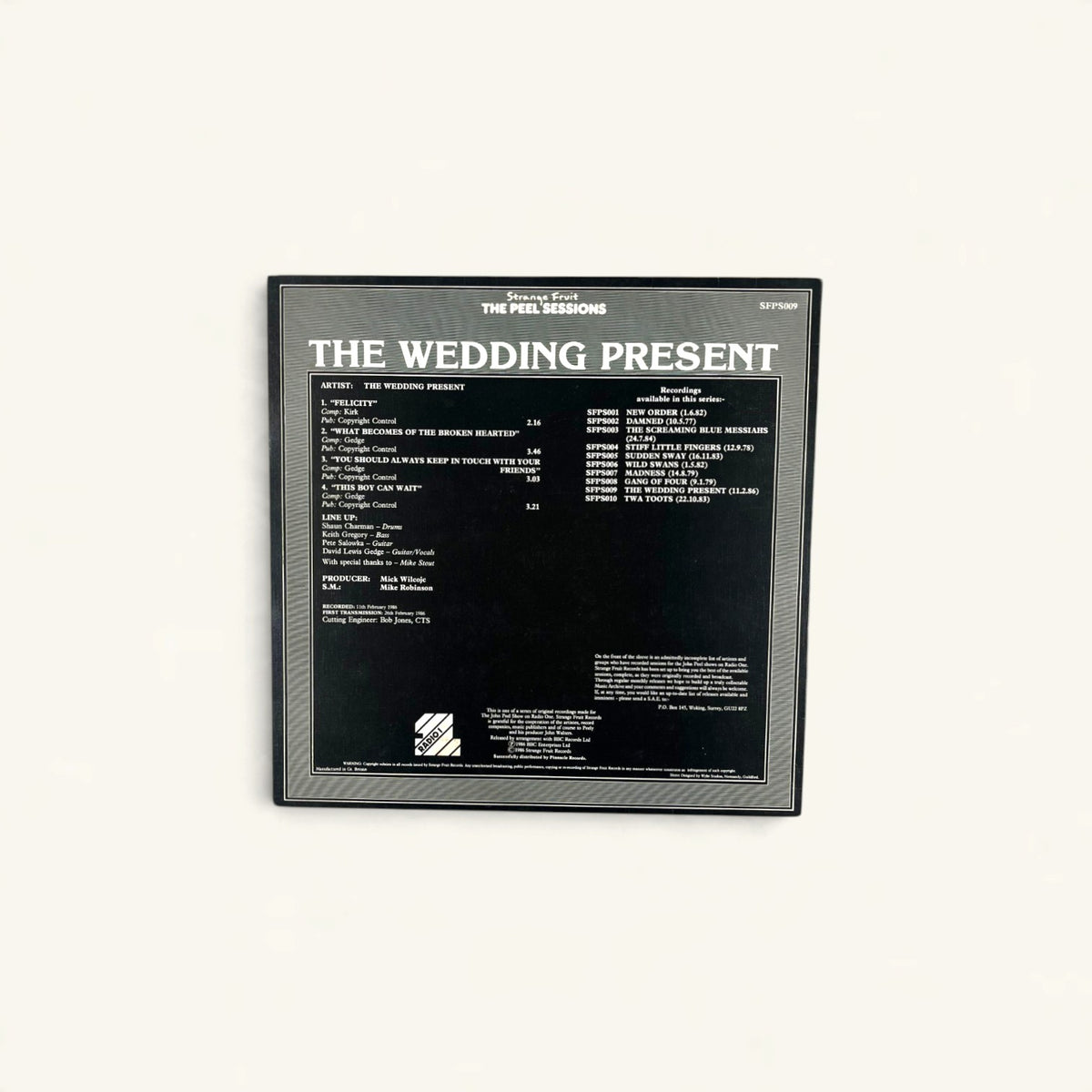 The Wedding Present - ‘The Peel Sessions’ 12-Inch (Strange Fruit SFPS009)