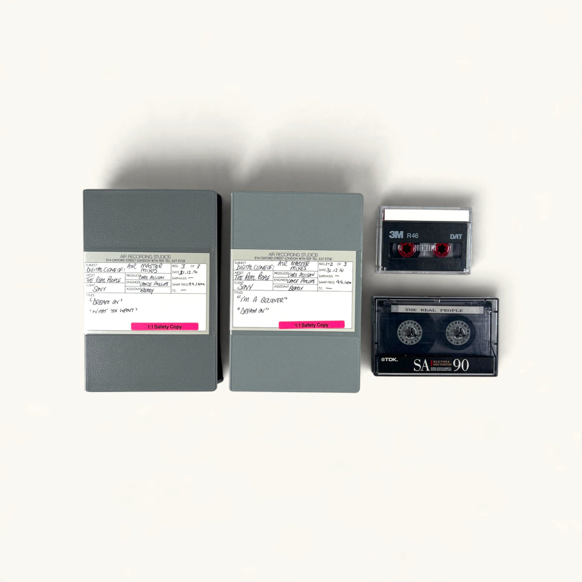 The Real People - ‘Believer’ Bundle: Final Mix DAT, AIR Safety DATs, Mix Cassette + Single (7-Inch, CD, Cassette)