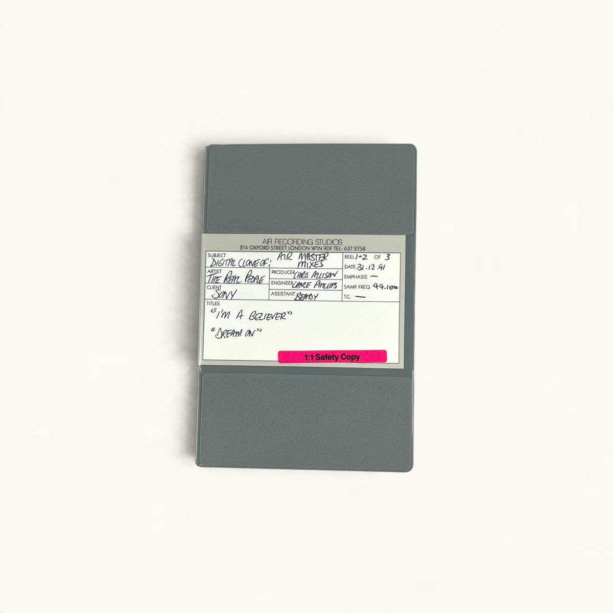 The Real People - ‘Believer’ Bundle: Final Mix DAT, AIR Safety DATs, Mix Cassette + Single (7-Inch, CD, Cassette)