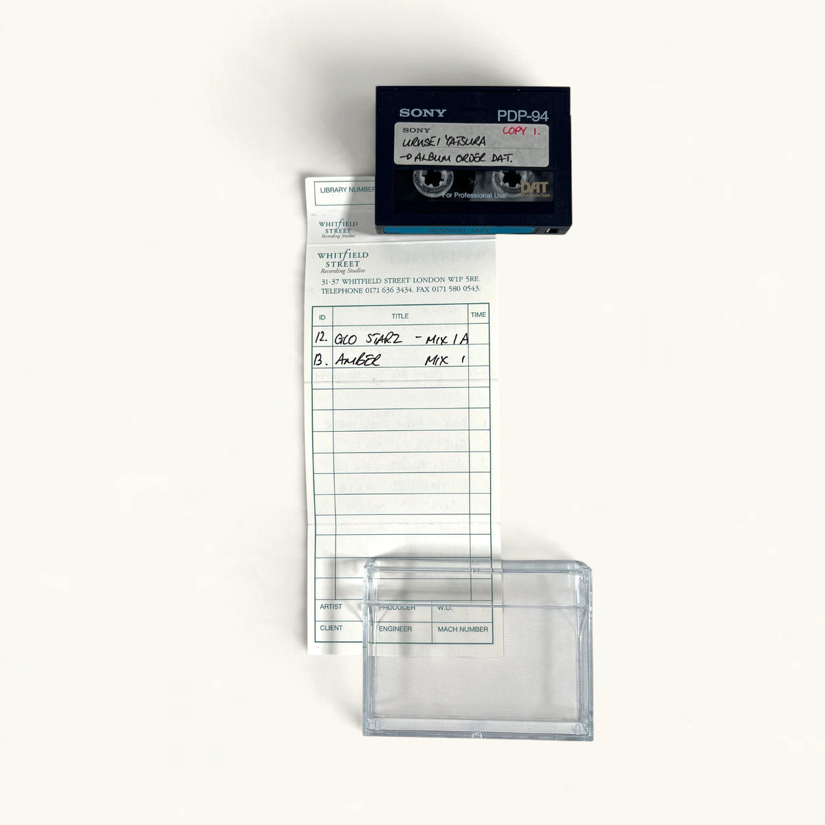 Urusei Yatsura - ‘Slain By’ Album Session DATs x11 + Promo CD, ‘Hello Tiger’ & ‘Slain By Elf’ Singles