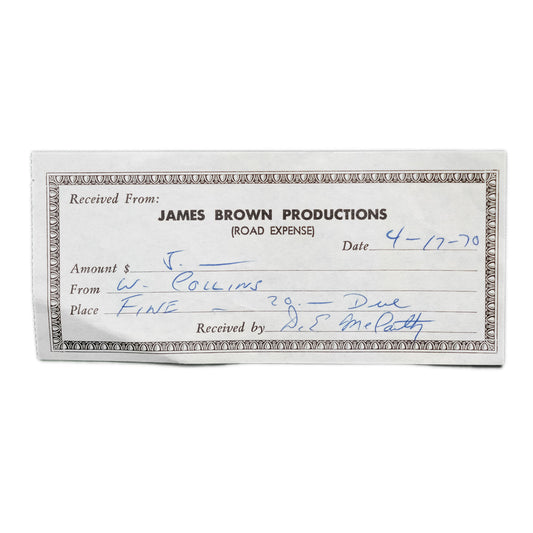 James Brown Productions Road Expense Slip, 1970