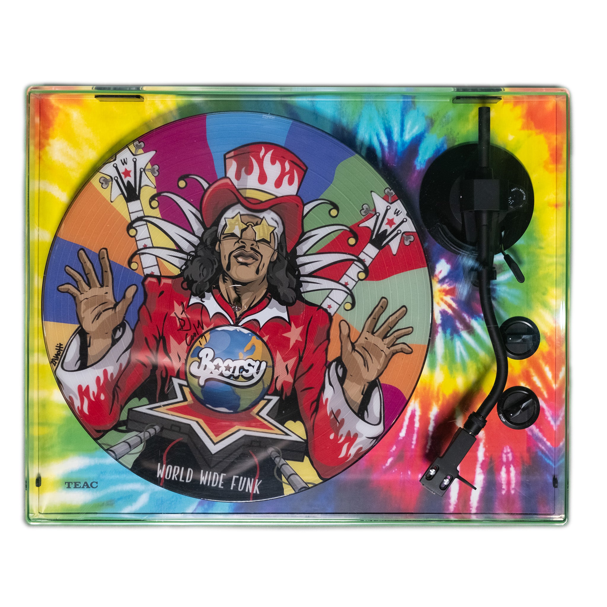 Bootsy Collins Auction: One-of-Two Funk tie-dye turntable (signed