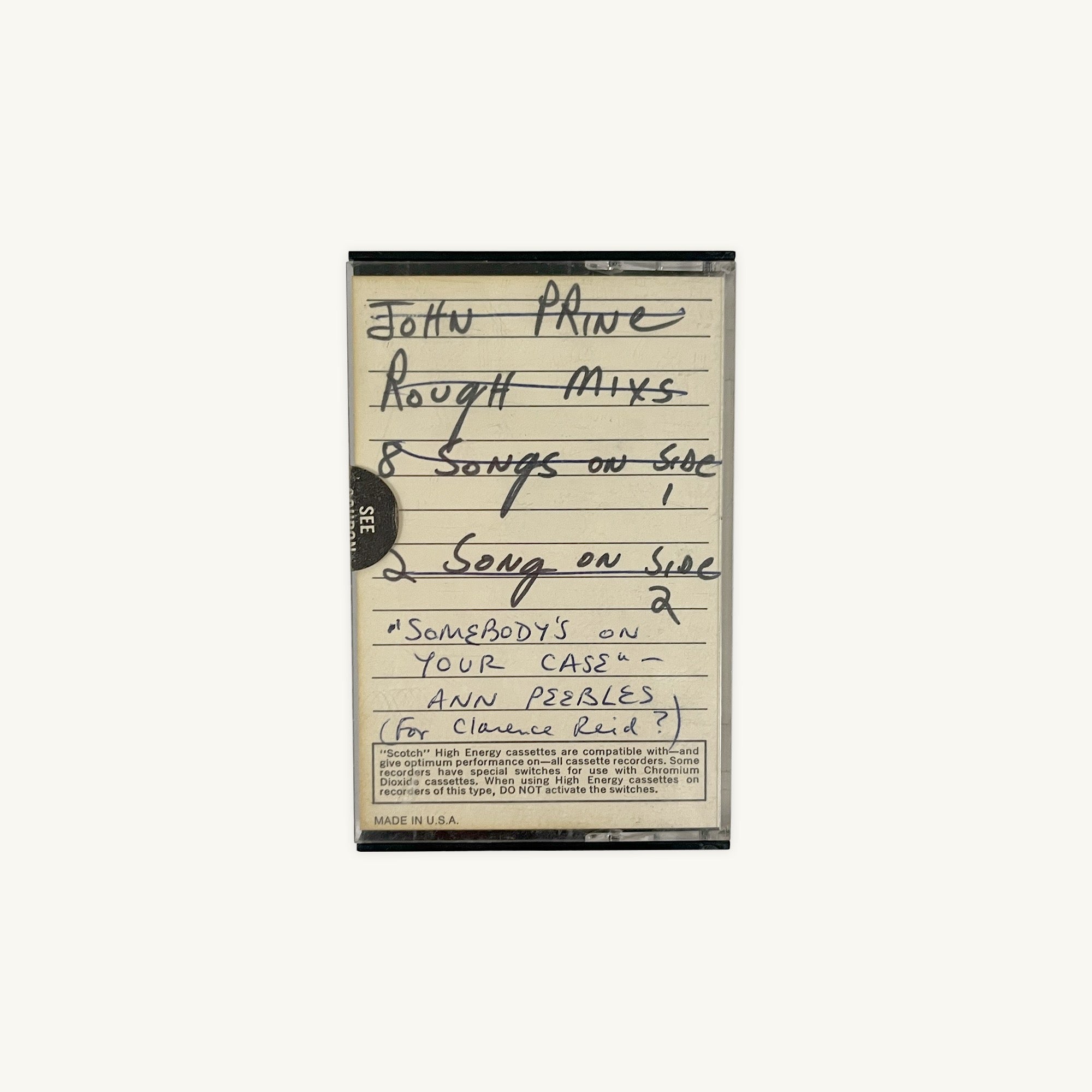 Ann Peebles “Somebody’s on Your Case” Demo Tape