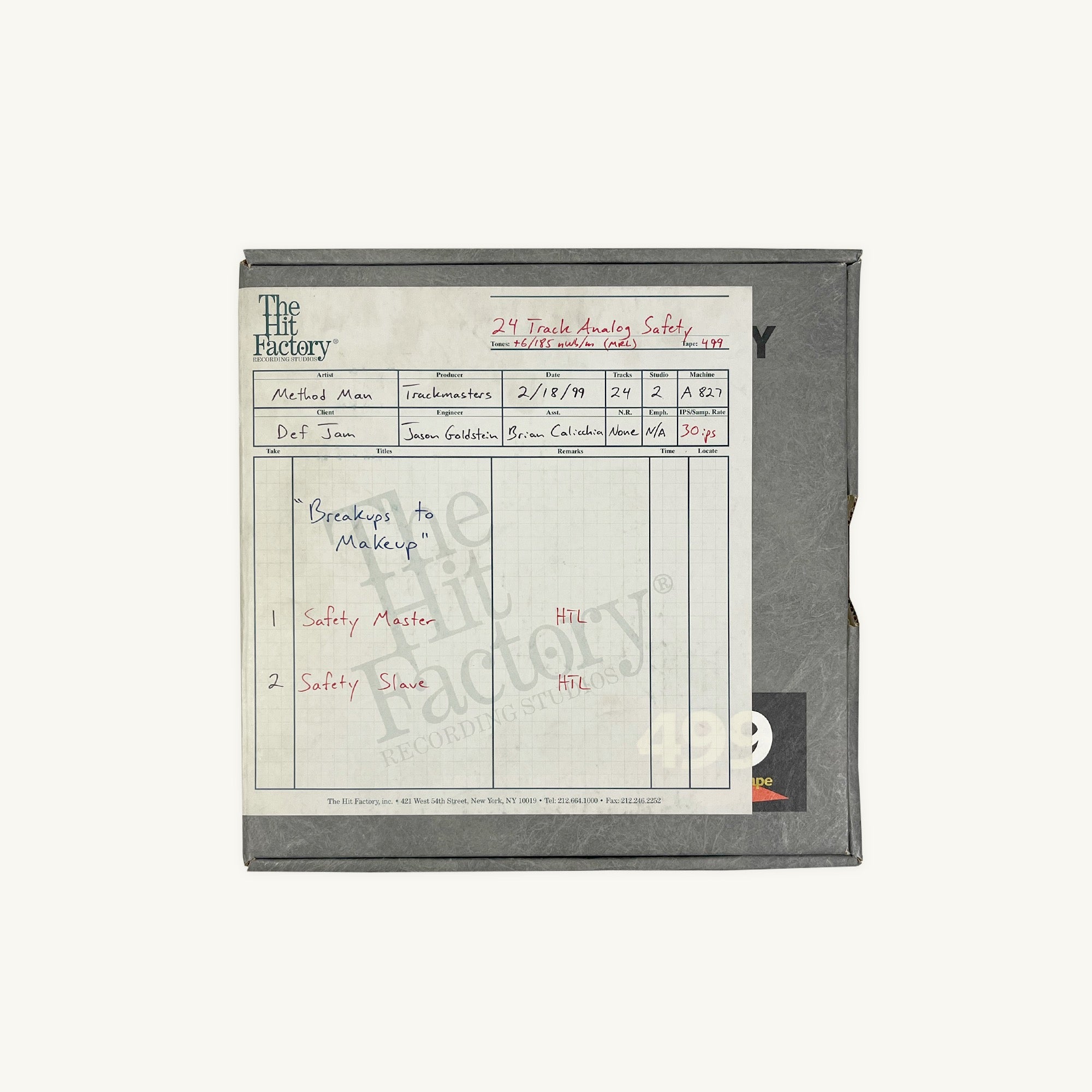 Method Man Featuring D’Angelo — Timbaland Remix Master Archive Master and Slave incl. Master Floppy Disk and Lyric Notes