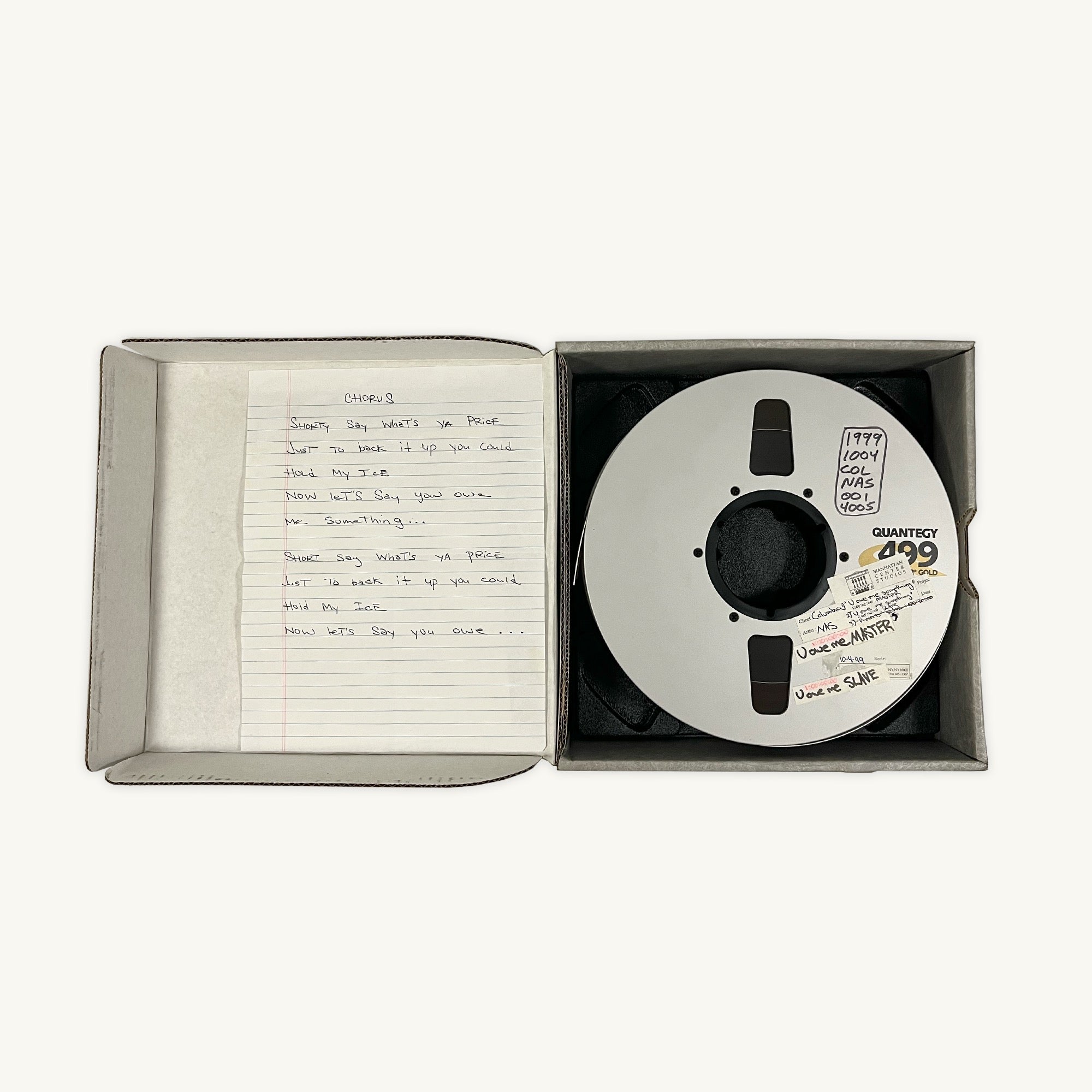 Nas feat. Ginuwine - “You Owe Me” Studio Master Package with Handwritten Lyrics